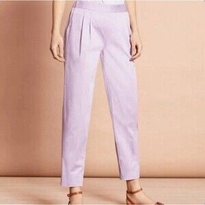 Brooks Brothers‎ Pants Women Size 6 Elastic Waist Ankle Length Mid Rise Purple
